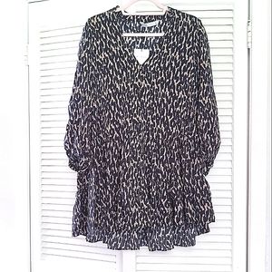 Zara The Claris cheetah mini dress ruffle XS